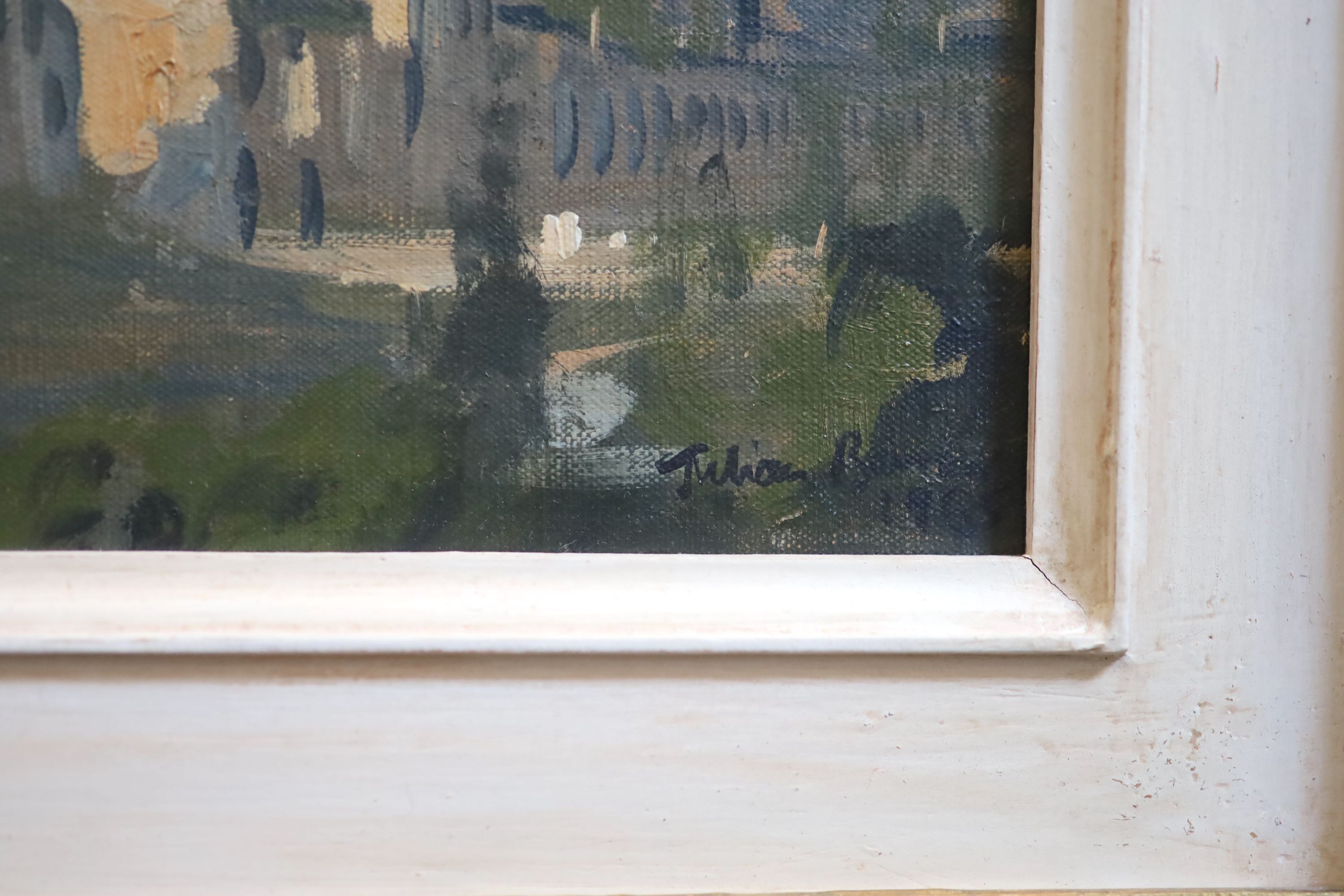 Julian Barrow (1939-2013), View of the Acropolis, Oil on canvas, 23 x 34cm.